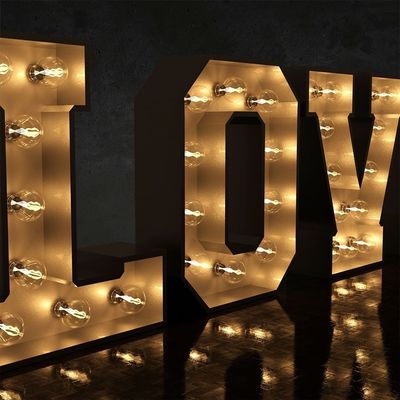스테인레스 스틸 LED 금속 전구 글자 오피스 및 생일 축하 표시