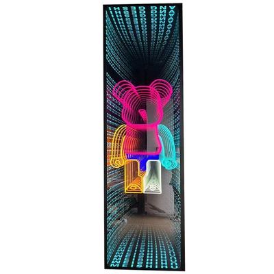 템퍼드 글래스 아크릴 3D 미러 인피니티 효과 3D LED 미러 12V 입력 전압