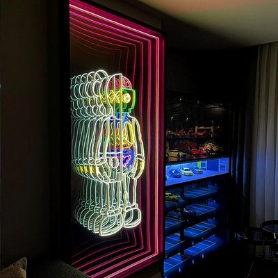 템퍼드 글래스 아크릴 3D 미러 인피니티 효과 3D LED 미러 12V 입력 전압