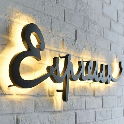 12V LED 스트립 사용자 지정 금속 비즈니스 광고 사이니지 사무실 벽 글자 로고
