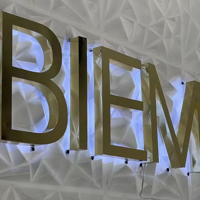 스노우 LED 아크릴 백라이트 LED 3D 오피스 로고 로고 맞춤형 스테인레스 스틸 방수