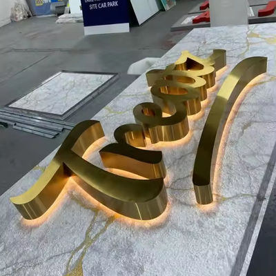 플러그 전원 공급 스노우 3d 글자 황금 LED 백라이트 글자 상점 표지판 닫힌 표지판 스테인리스 스틸