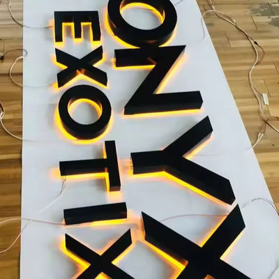 외관 스테인리스 스틸 로고 비즈니스 벽 뒷등화 글자와 함께 선언