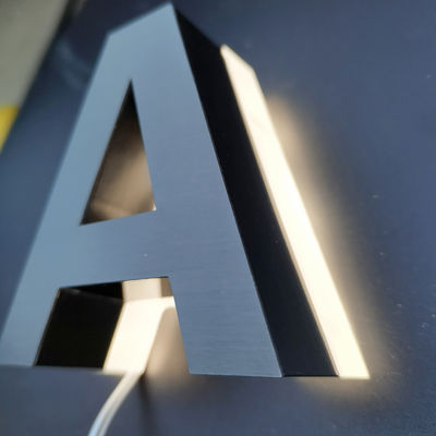 LED 광원 스테인리스 스틸 금색 백라이트 문자 표지판
